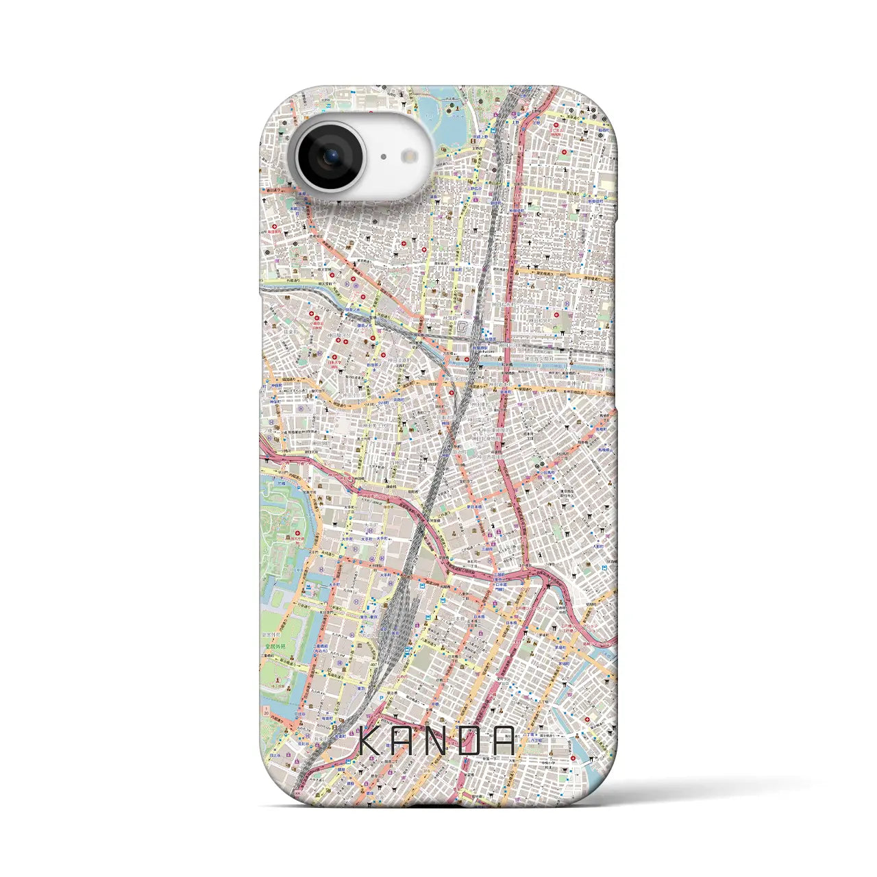 【神田(東京都)】地図柄iPhoneケース(バックカバータイプ)