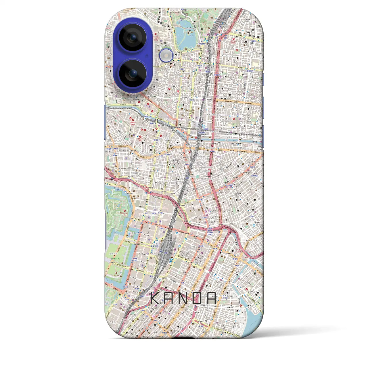 【神田(東京都)】地図柄iPhoneケース(バックカバータイプ)ナチュラル・iPhone 16 Pro Max 用