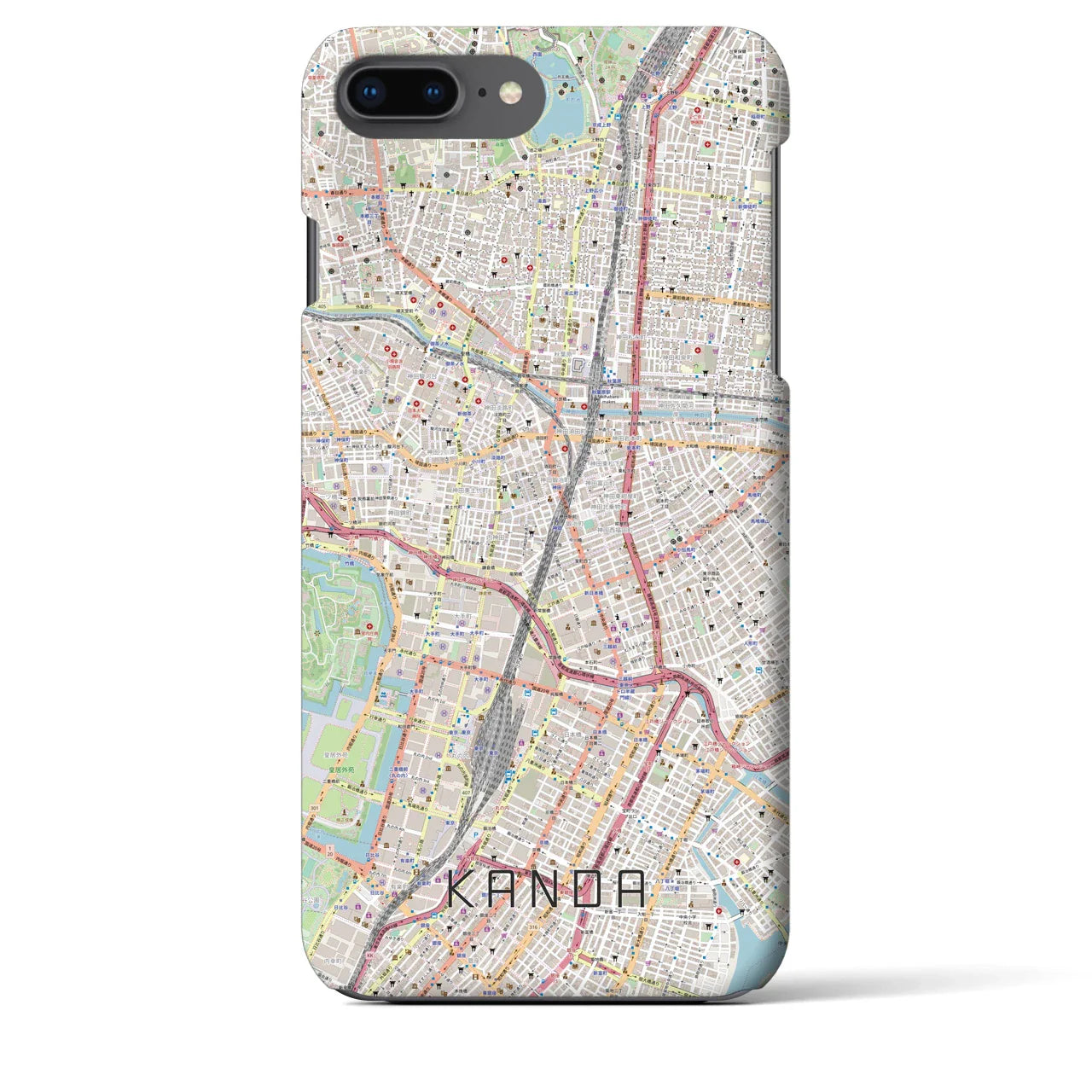 【神田(東京都)】地図柄iPhoneケース(バックカバータイプ)