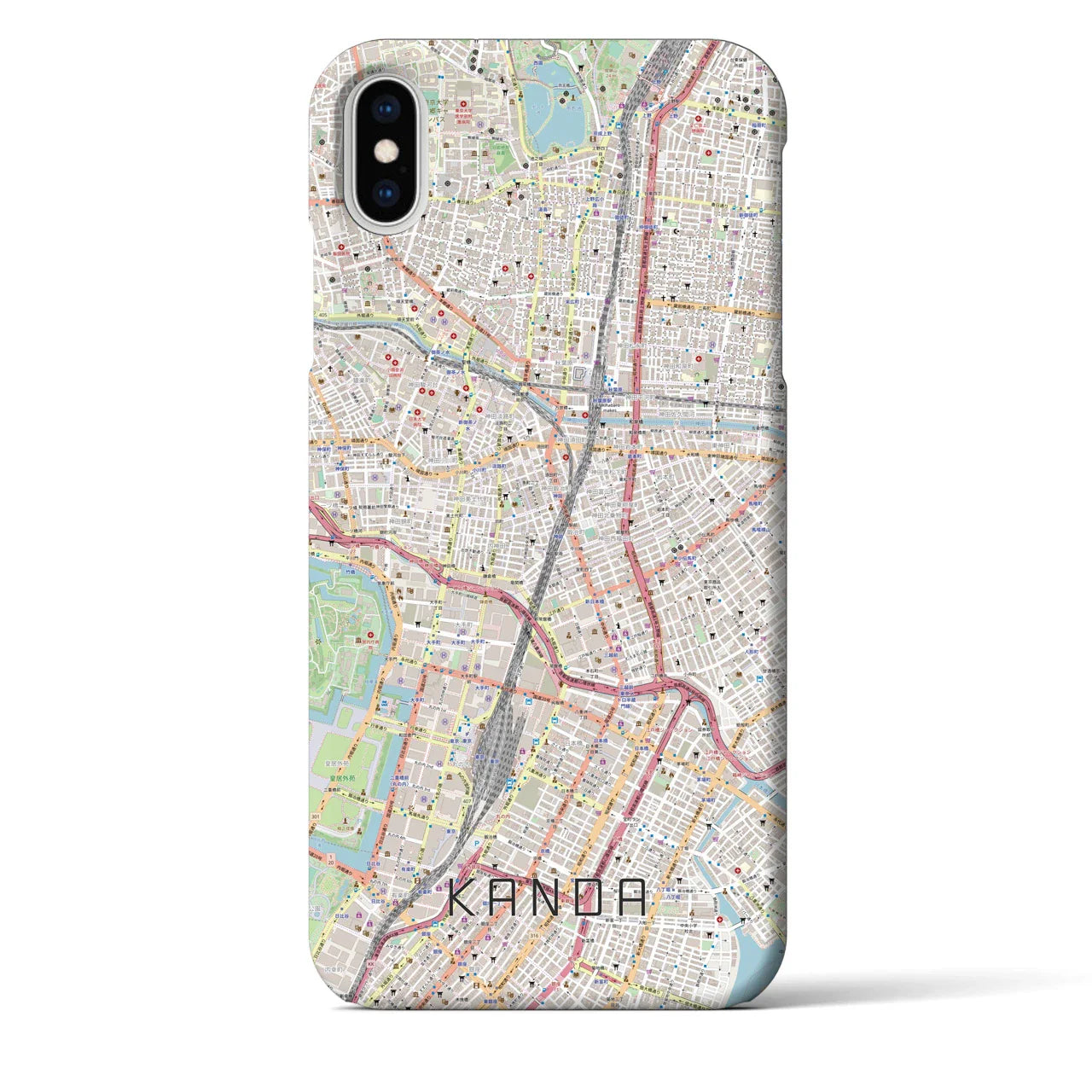 【神田(東京都)】地図柄iPhoneケース(バックカバータイプ)