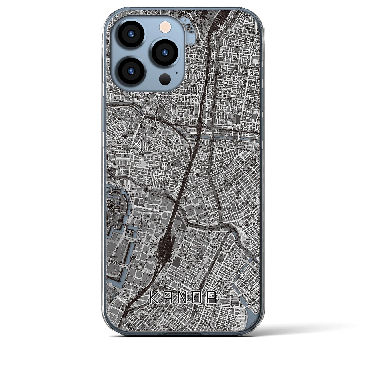 【神田(東京都)】地図柄iPhoneケース(クリアタイプ)