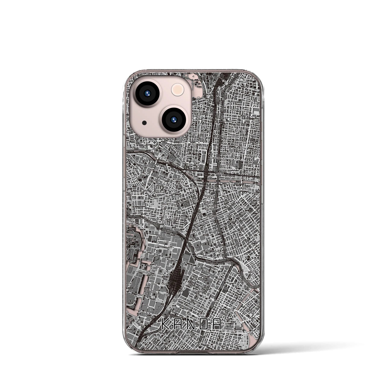 【神田(東京都)】地図柄iPhoneケース(クリアタイプ)