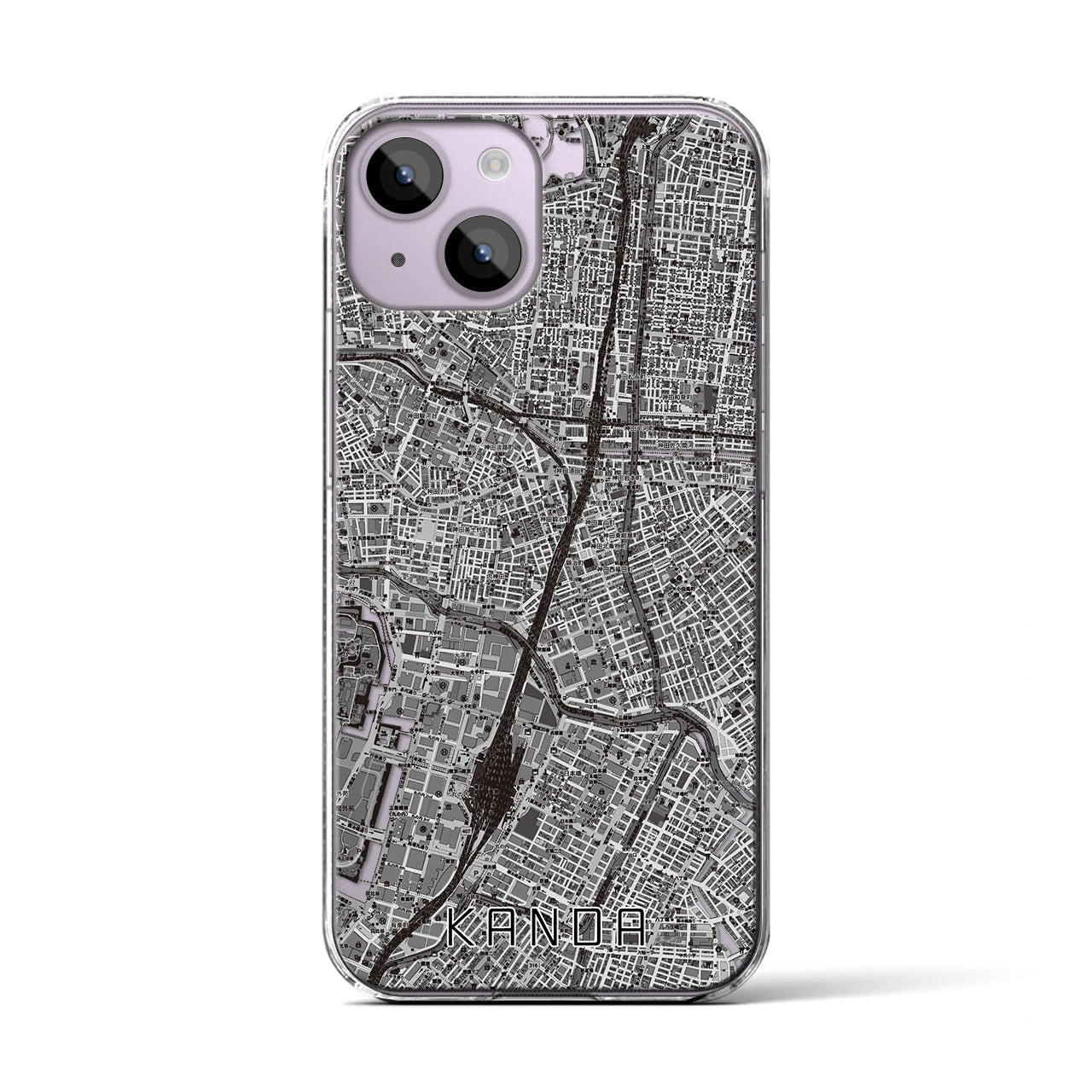 【神田(東京都)】地図柄iPhoneケース(クリアタイプ)