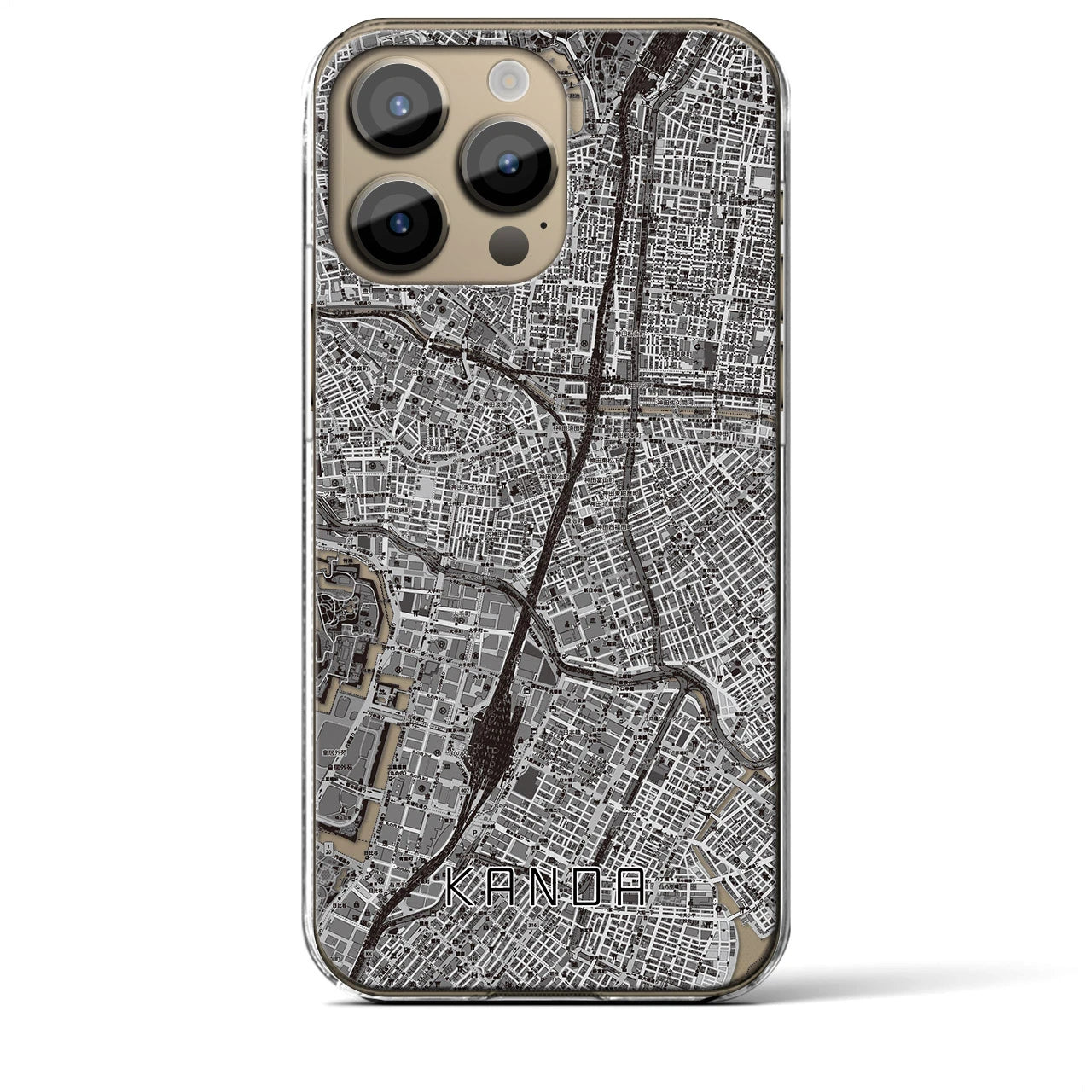 【神田(東京都)】地図柄iPhoneケース(クリアタイプ)