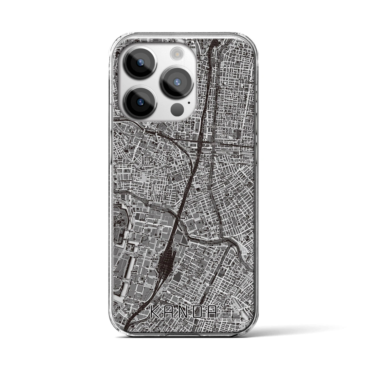 【神田(東京都)】地図柄iPhoneケース(クリアタイプ)