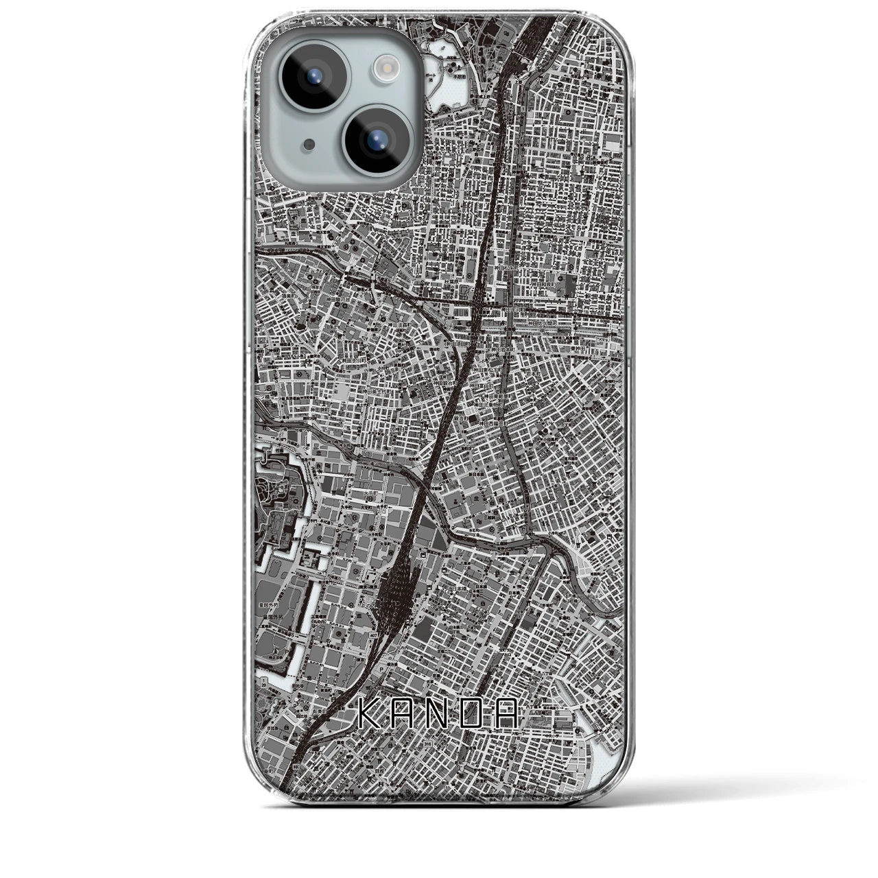 【神田(東京都)】地図柄iPhoneケース(クリアタイプ)