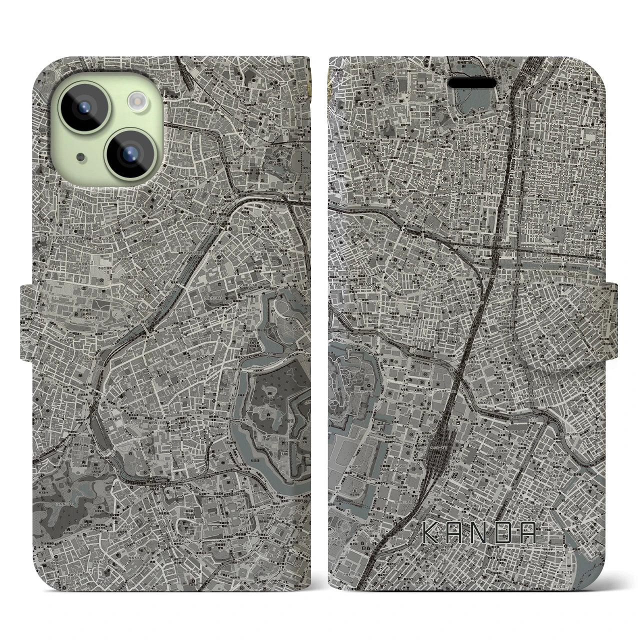 【神田(東京都)】地図柄iPhoneケース(手帳タイプ)