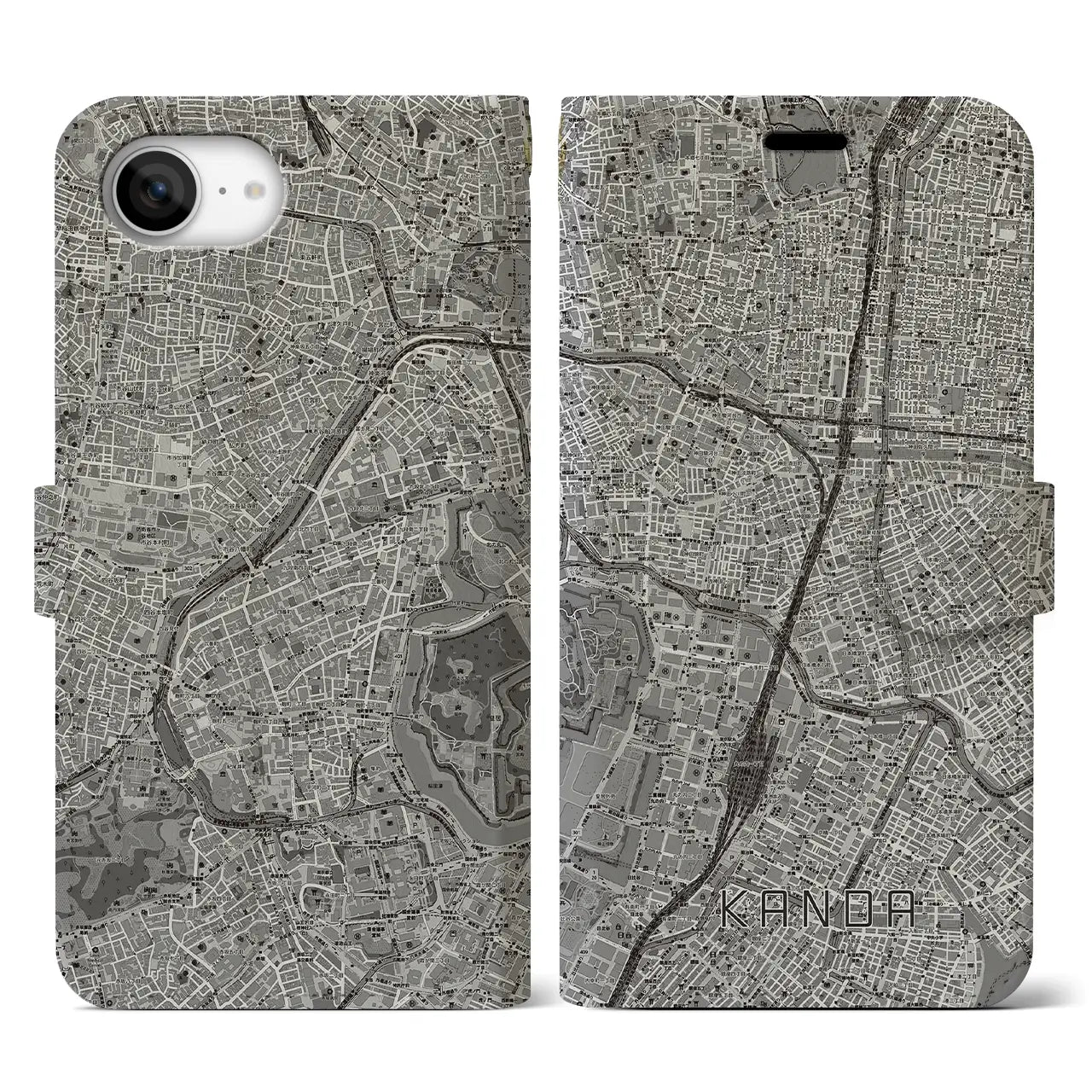 【神田(東京都)】地図柄iPhoneケース(手帳タイプ)