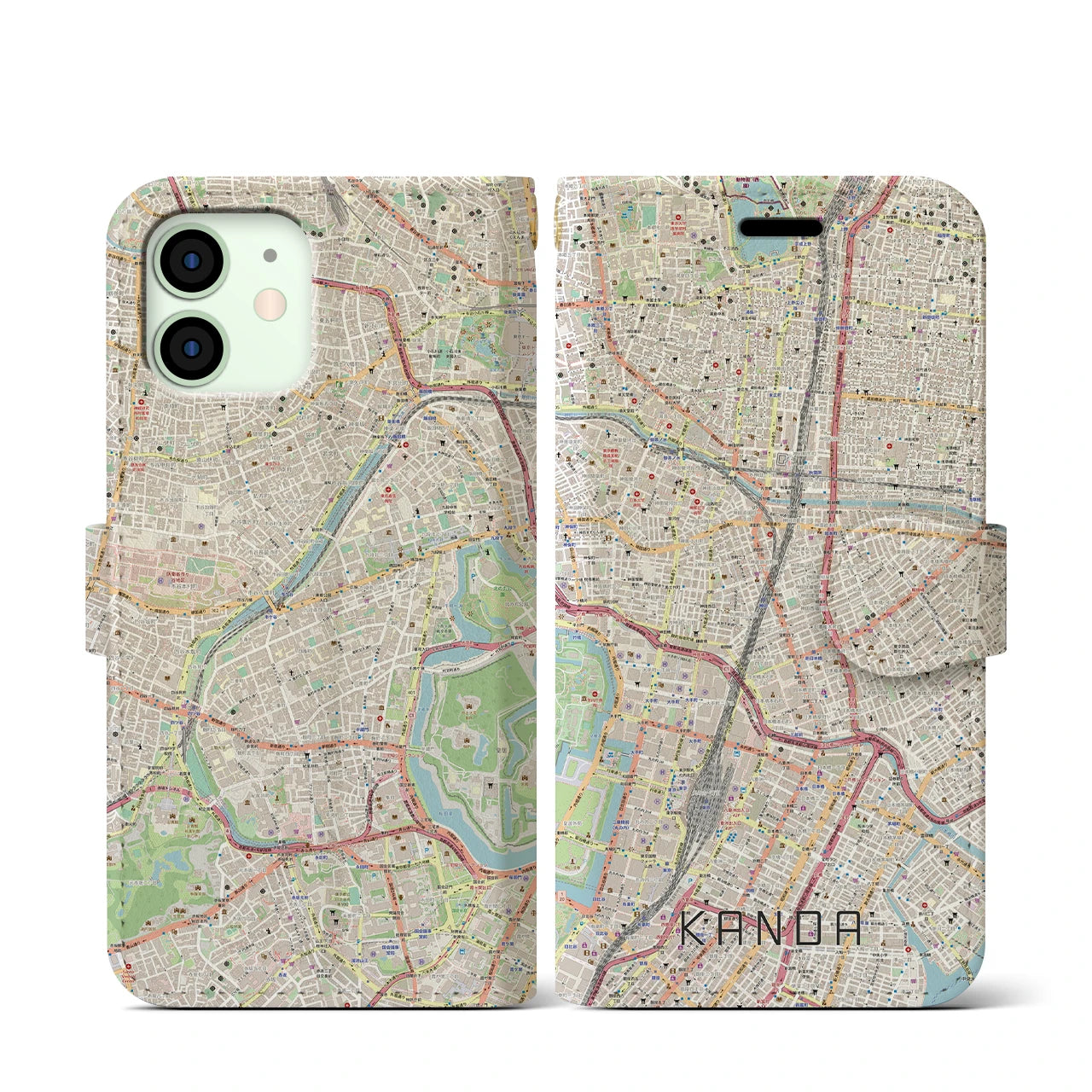 【神田(東京都)】地図柄iPhoneケース(手帳タイプ)