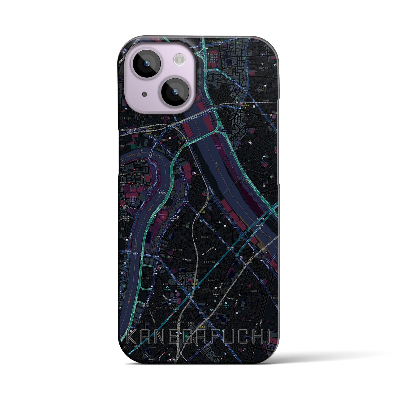 【鐘ヶ淵(東京都)】地図柄iPhoneケース(バックカバータイプ)