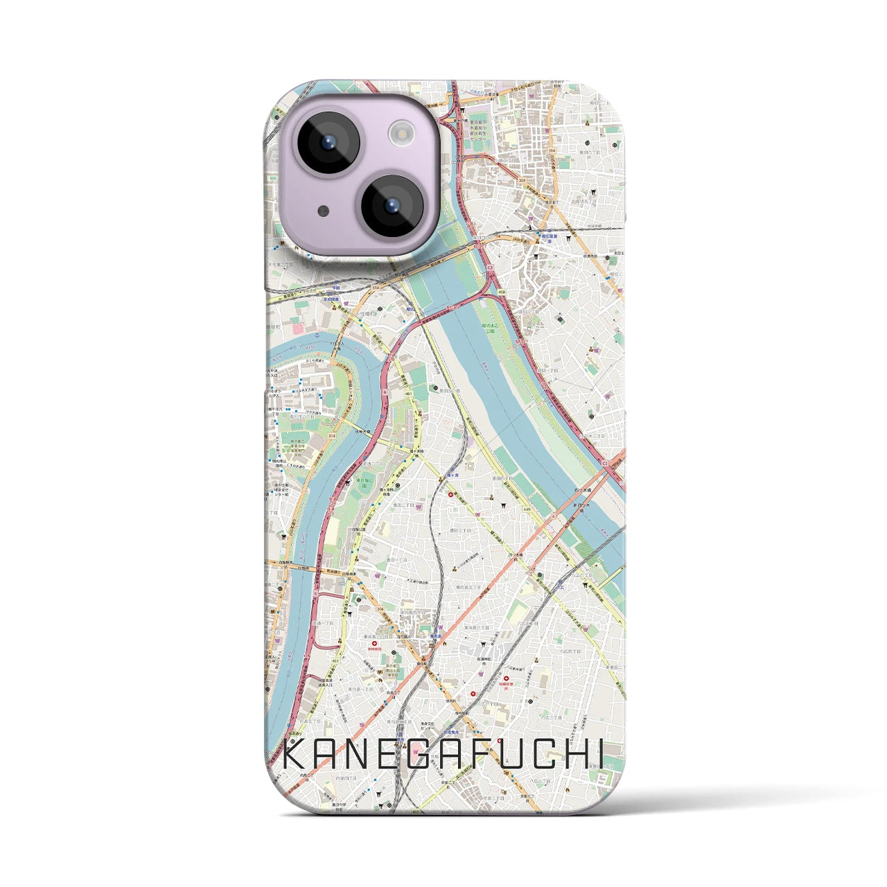 【鐘ヶ淵(東京都)】地図柄iPhoneケース(バックカバータイプ)