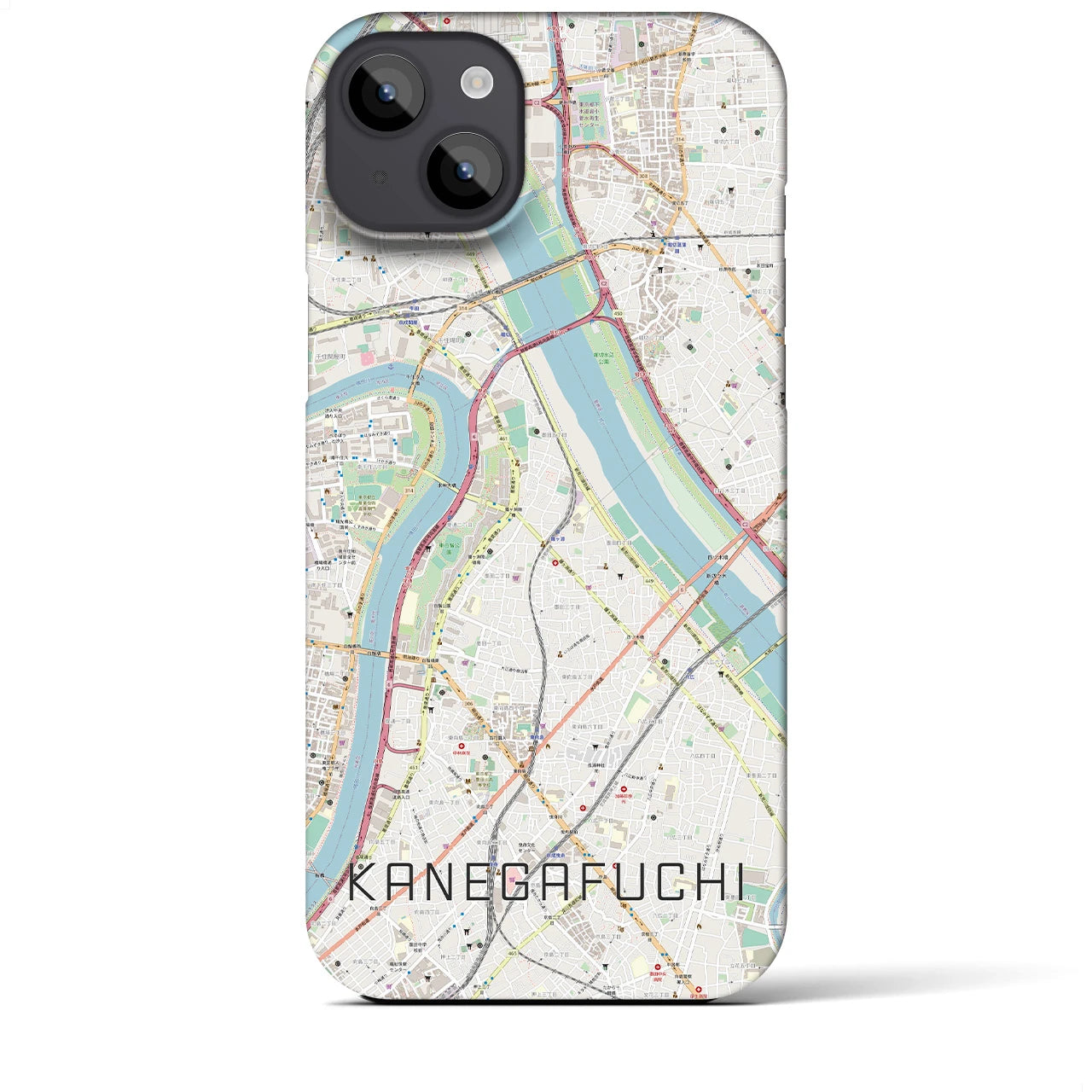 【鐘ヶ淵(東京都)】地図柄iPhoneケース(バックカバータイプ)