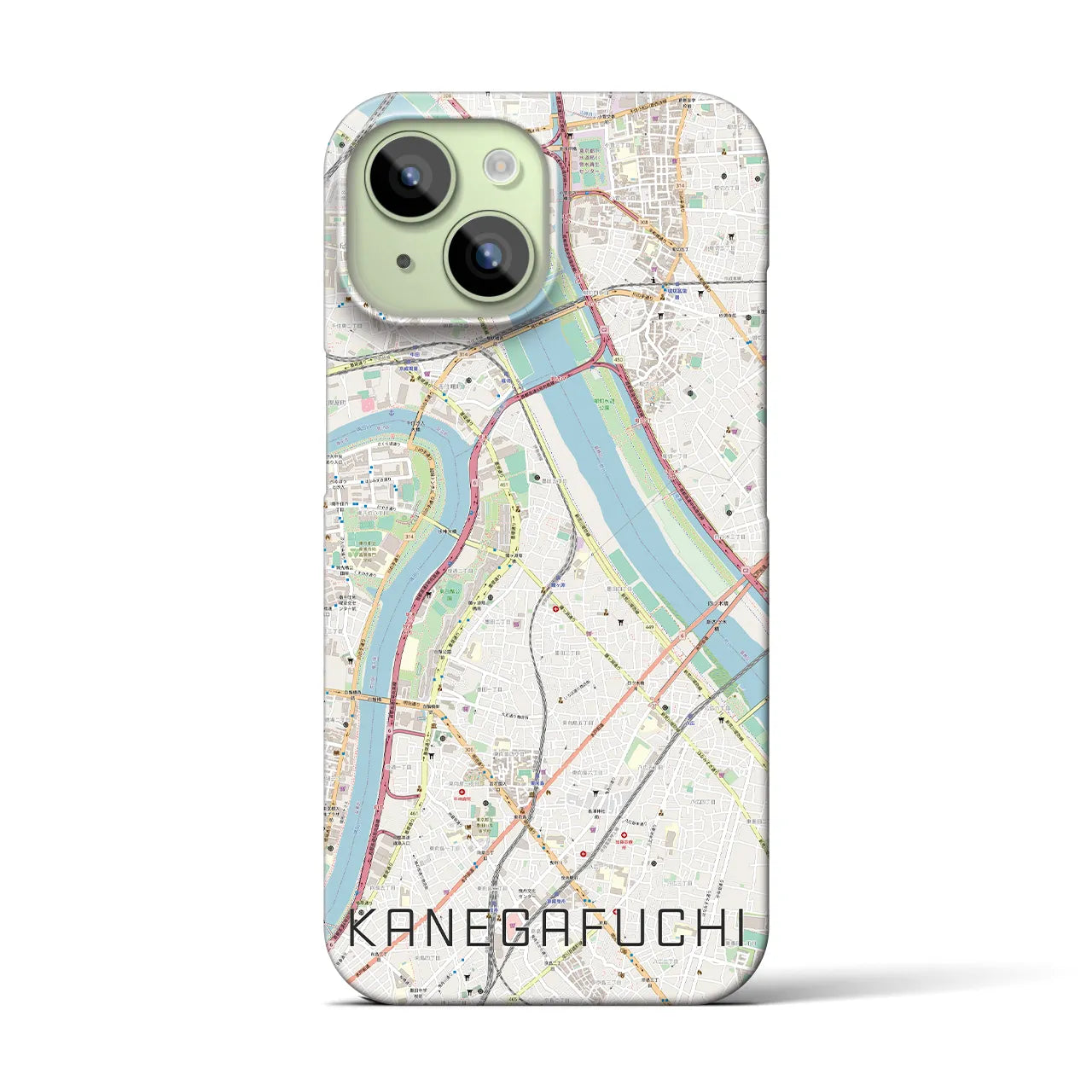 【鐘ヶ淵(東京都)】地図柄iPhoneケース(バックカバータイプ)