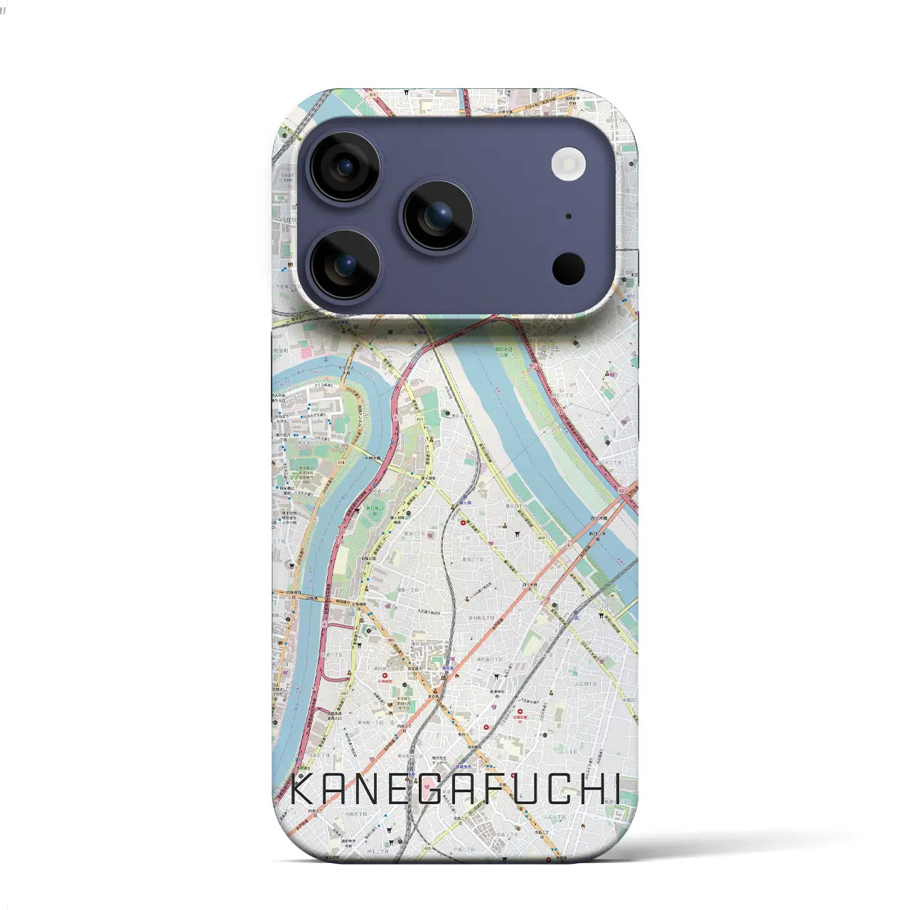 【鐘ヶ淵(東京都)】地図柄iPhoneケース(バックカバータイプ)ナチュラル・iPhone 17 Pro Max 用