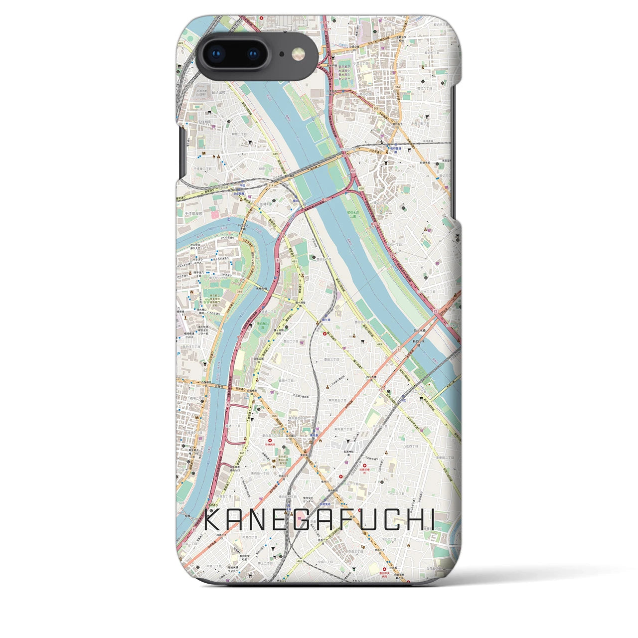 【鐘ヶ淵(東京都)】地図柄iPhoneケース(バックカバータイプ)