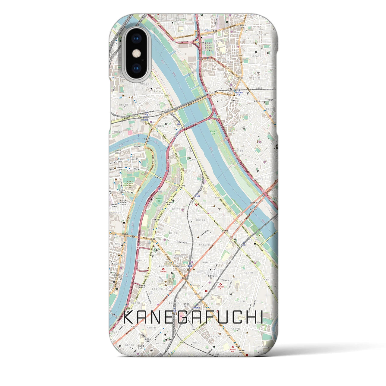 【鐘ヶ淵(東京都)】地図柄iPhoneケース(バックカバータイプ)