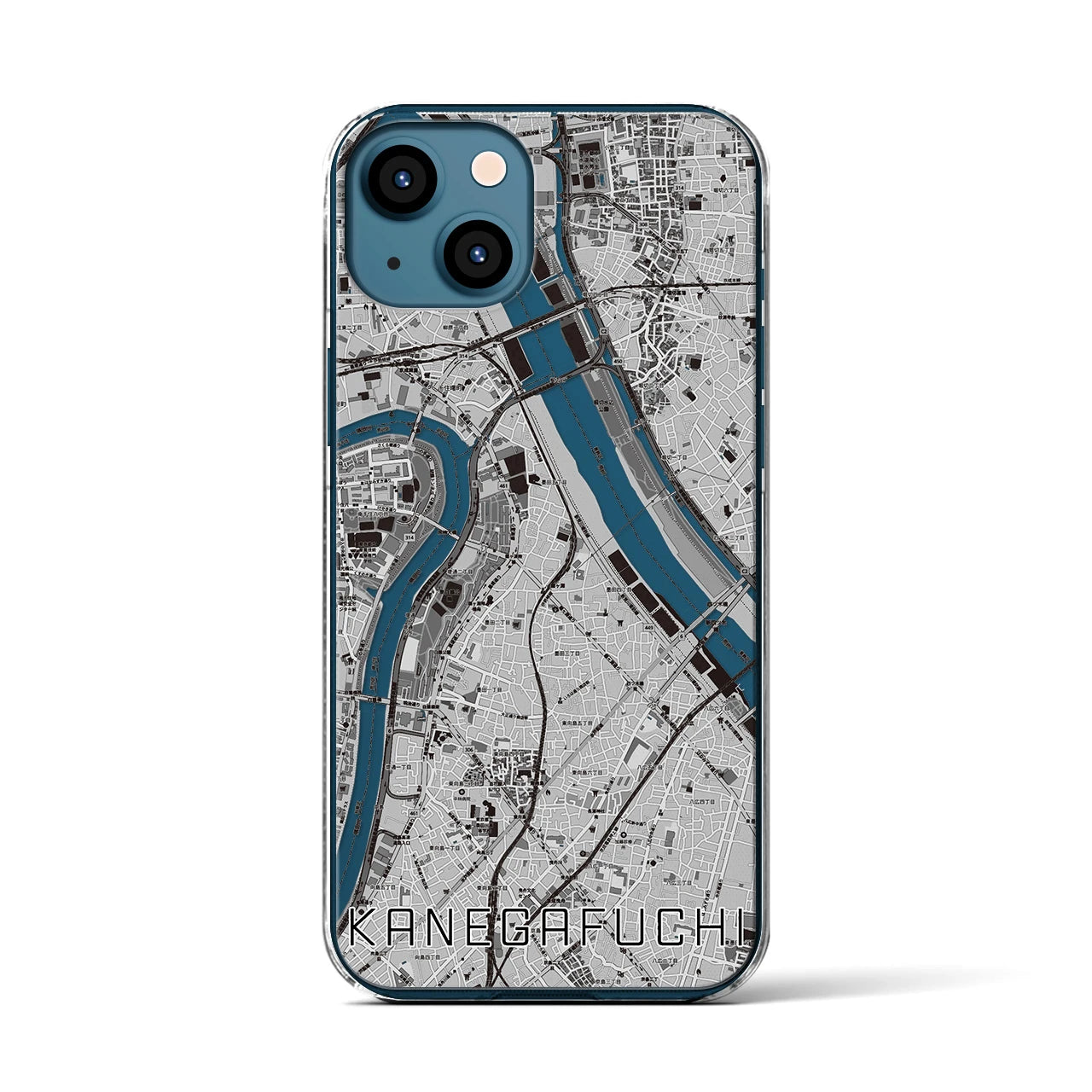 【鐘ヶ淵(東京都)】地図柄iPhoneケース(クリアタイプ)