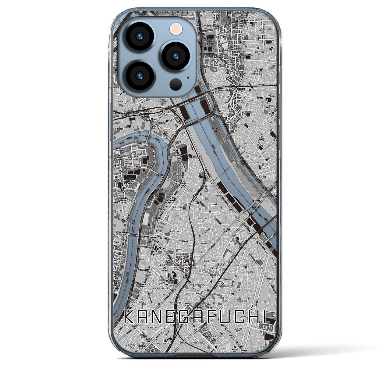 【鐘ヶ淵(東京都)】地図柄iPhoneケース(クリアタイプ)