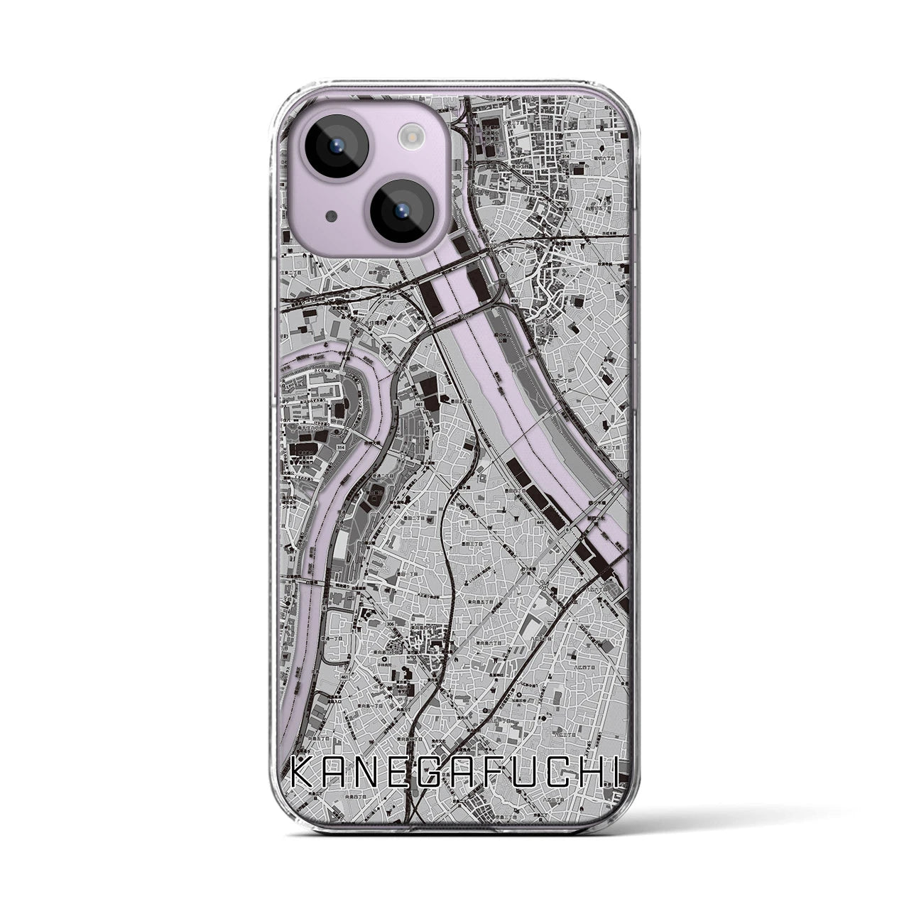 【鐘ヶ淵(東京都)】地図柄iPhoneケース(クリアタイプ)