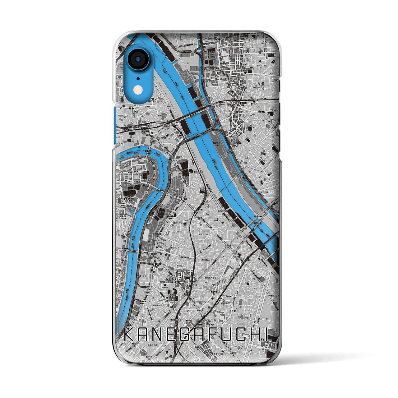 【鐘ヶ淵(東京都)】地図柄iPhoneケース(クリアタイプ)