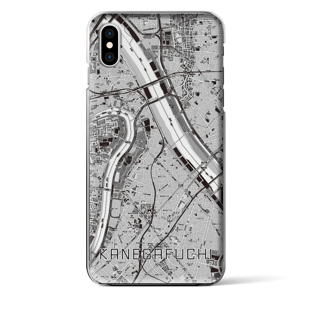 【鐘ヶ淵(東京都)】地図柄iPhoneケース(クリアタイプ)