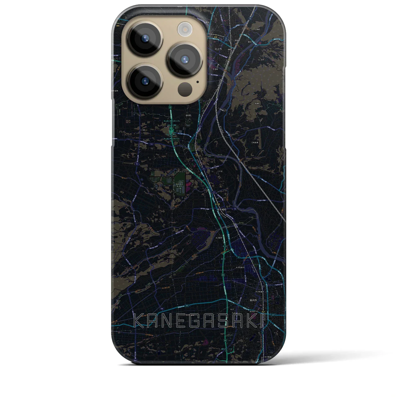 【金ケ崎(岩手県)】地図柄iPhoneケース(バックカバータイプ)
