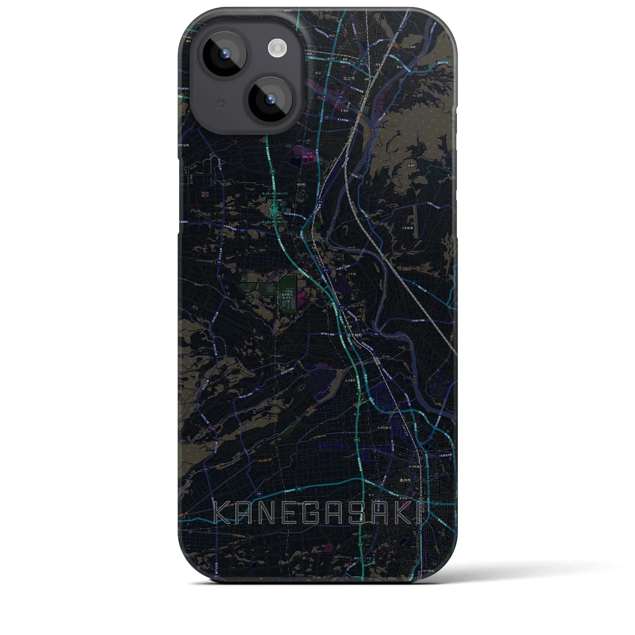 【金ケ崎(岩手県)】地図柄iPhoneケース(バックカバータイプ)