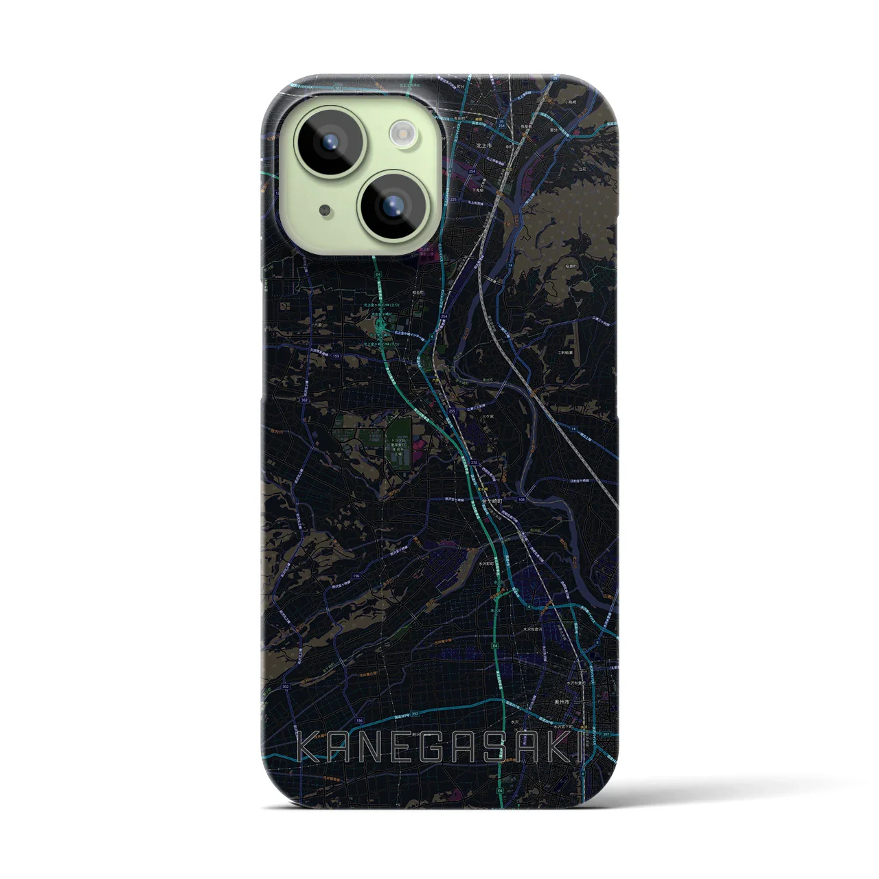 【金ケ崎(岩手県)】地図柄iPhoneケース(バックカバータイプ)