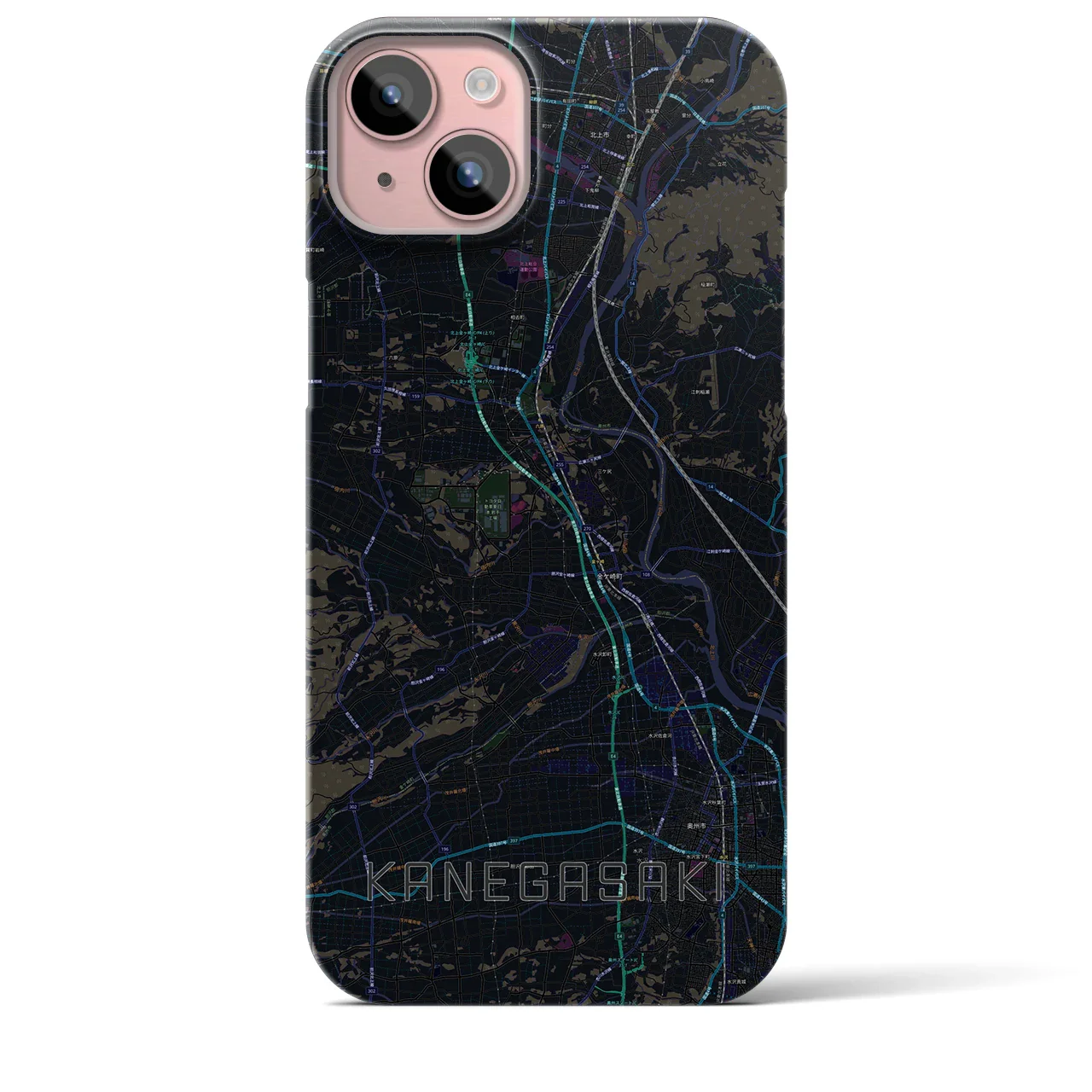 【金ケ崎(岩手県)】地図柄iPhoneケース(バックカバータイプ)