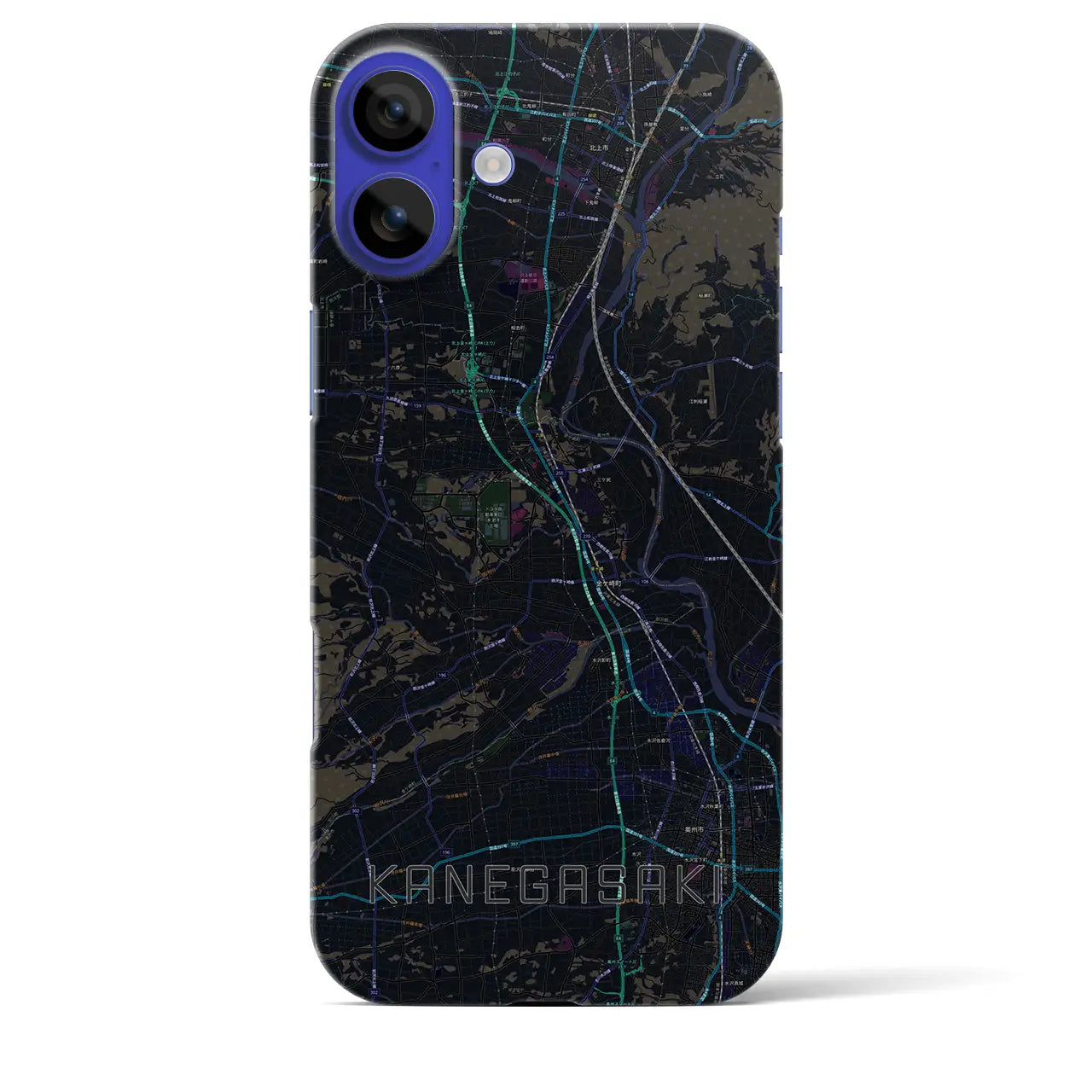 【金ケ崎(岩手県)】地図柄iPhoneケース(バックカバータイプ)