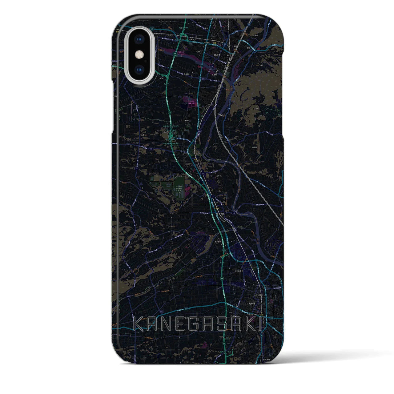 【金ケ崎(岩手県)】地図柄iPhoneケース(バックカバータイプ)