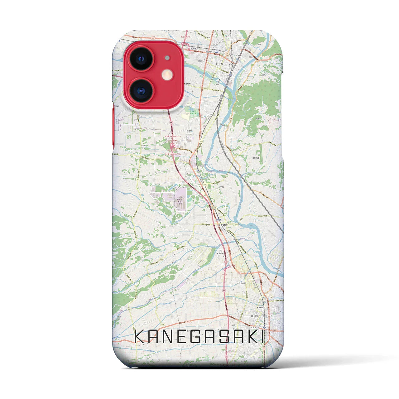 【金ケ崎(岩手県)】地図柄iPhoneケース(バックカバータイプ)