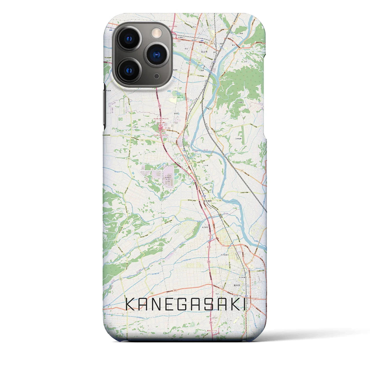 【金ケ崎(岩手県)】地図柄iPhoneケース(バックカバータイプ)