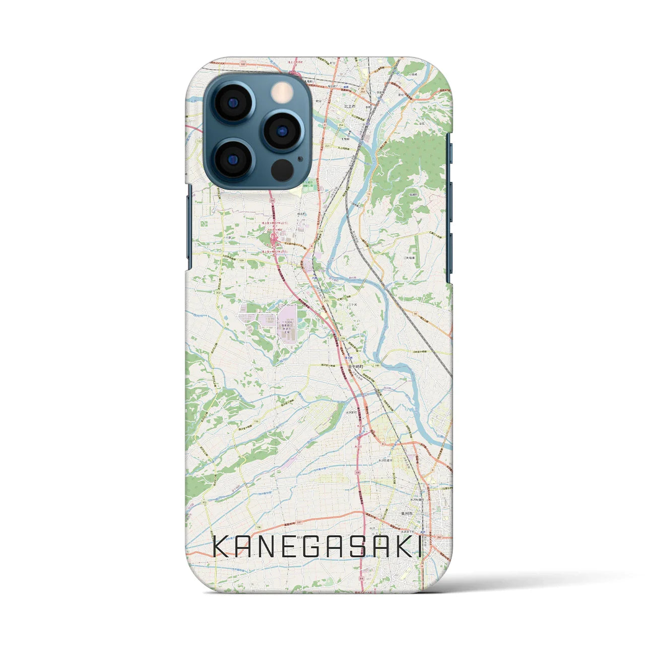 【金ケ崎(岩手県)】地図柄iPhoneケース(バックカバータイプ)