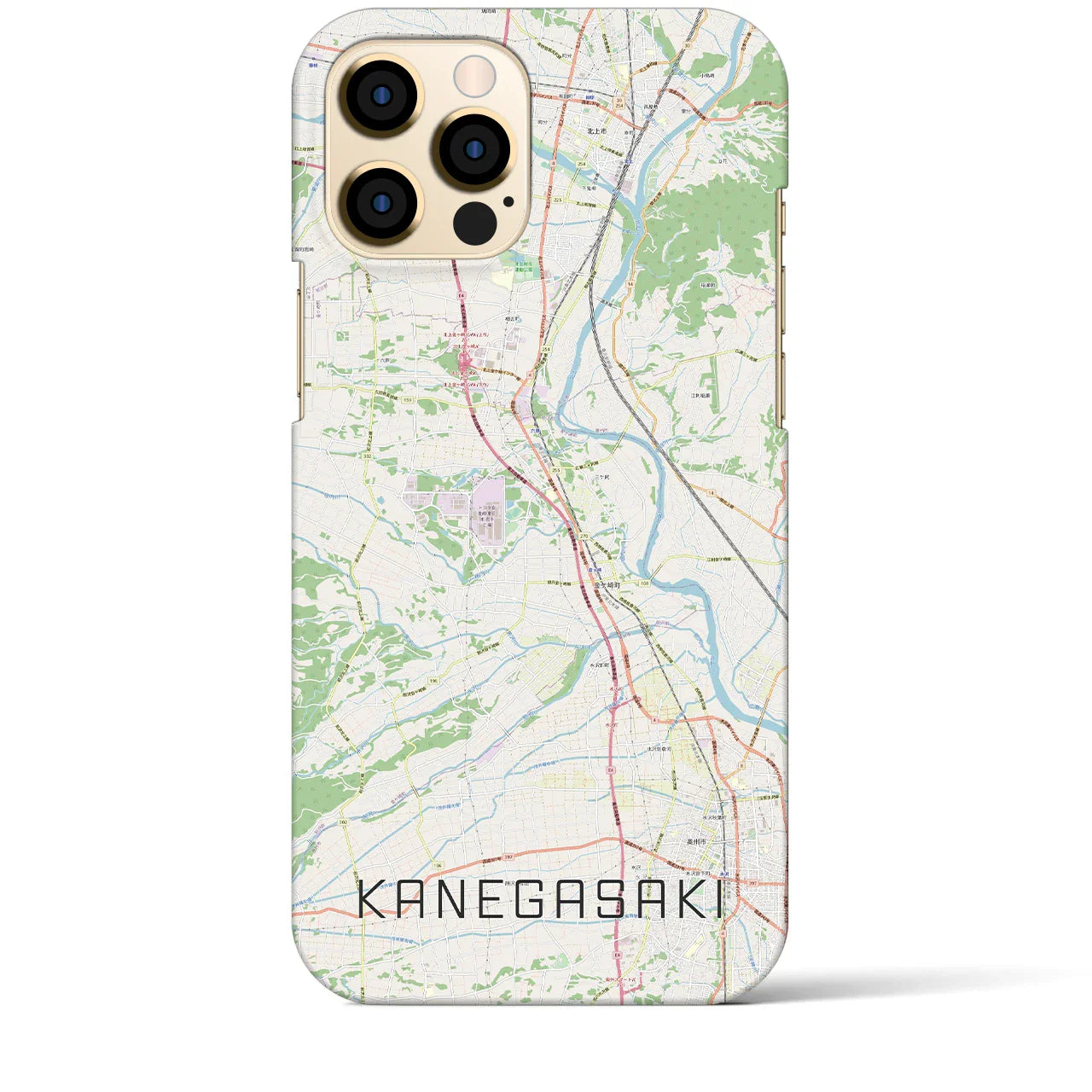 【金ケ崎(岩手県)】地図柄iPhoneケース(バックカバータイプ)