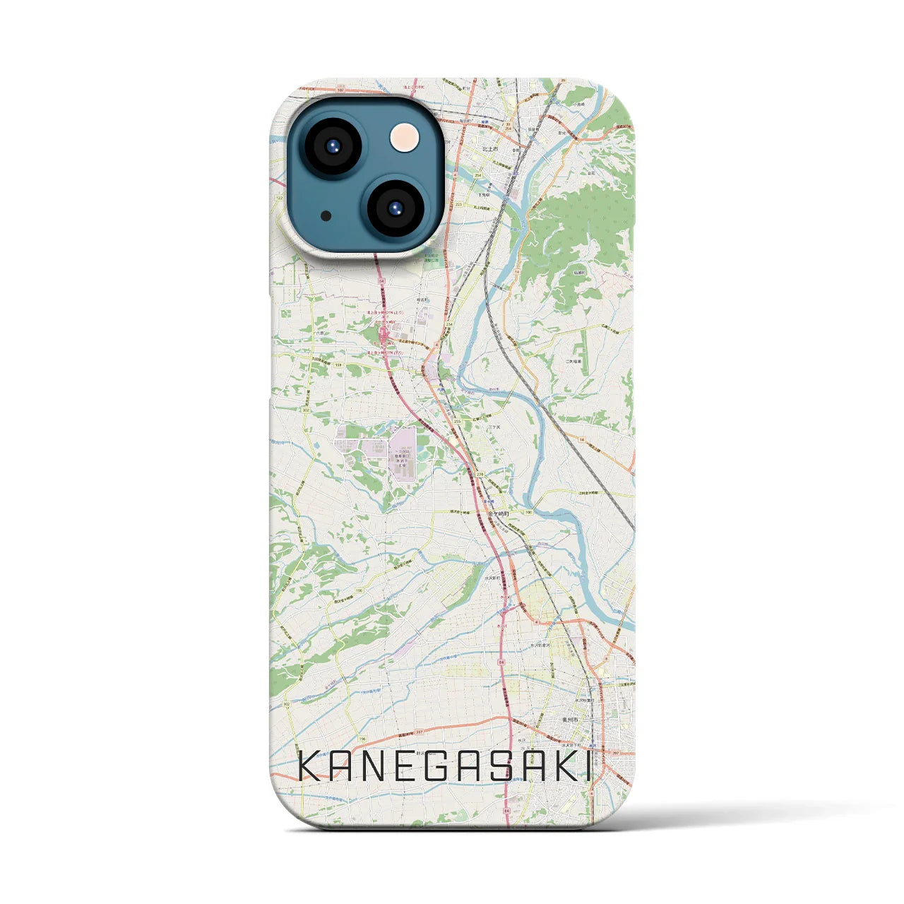 【金ケ崎(岩手県)】地図柄iPhoneケース(バックカバータイプ)
