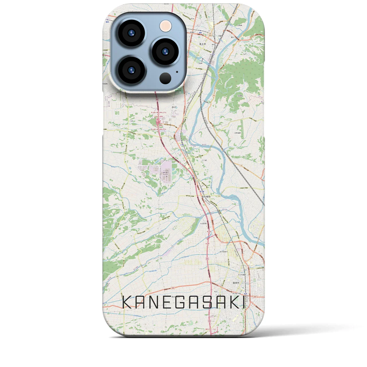 【金ケ崎(岩手県)】地図柄iPhoneケース(バックカバータイプ)