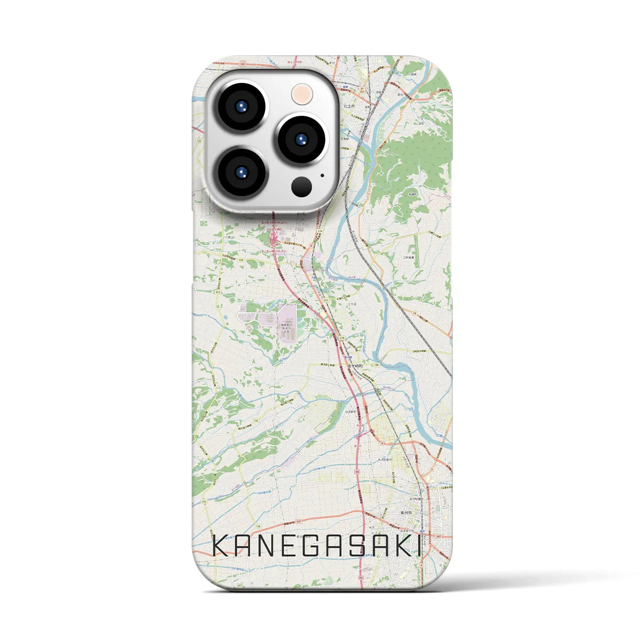 【金ケ崎(岩手県)】地図柄iPhoneケース(バックカバータイプ)