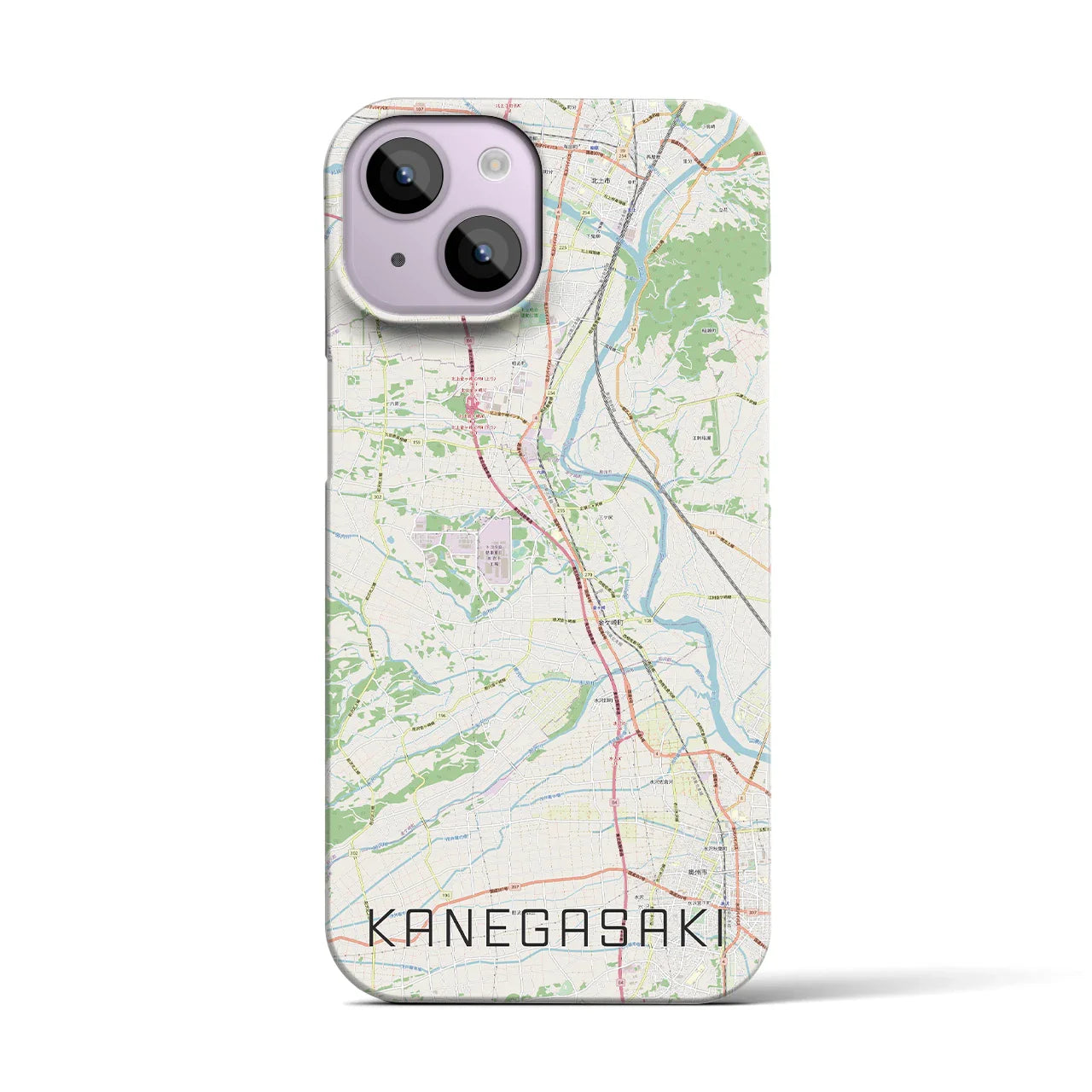 【金ケ崎(岩手県)】地図柄iPhoneケース(バックカバータイプ)