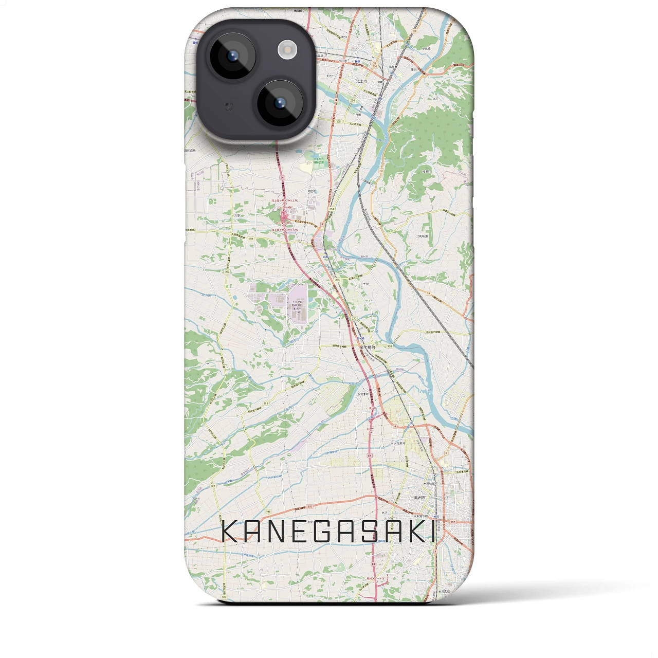 【金ケ崎(岩手県)】地図柄iPhoneケース(バックカバータイプ)