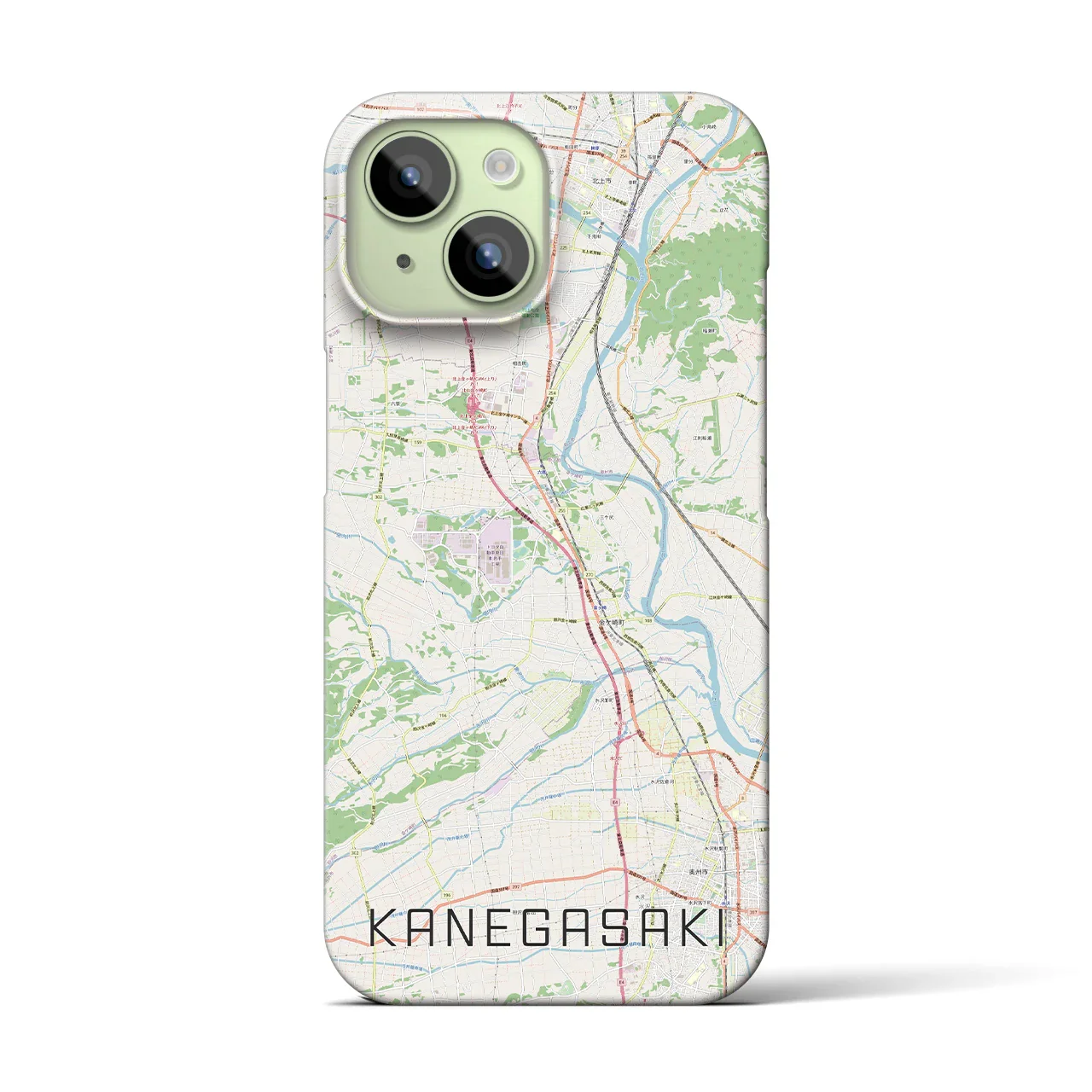 【金ケ崎(岩手県)】地図柄iPhoneケース(バックカバータイプ)