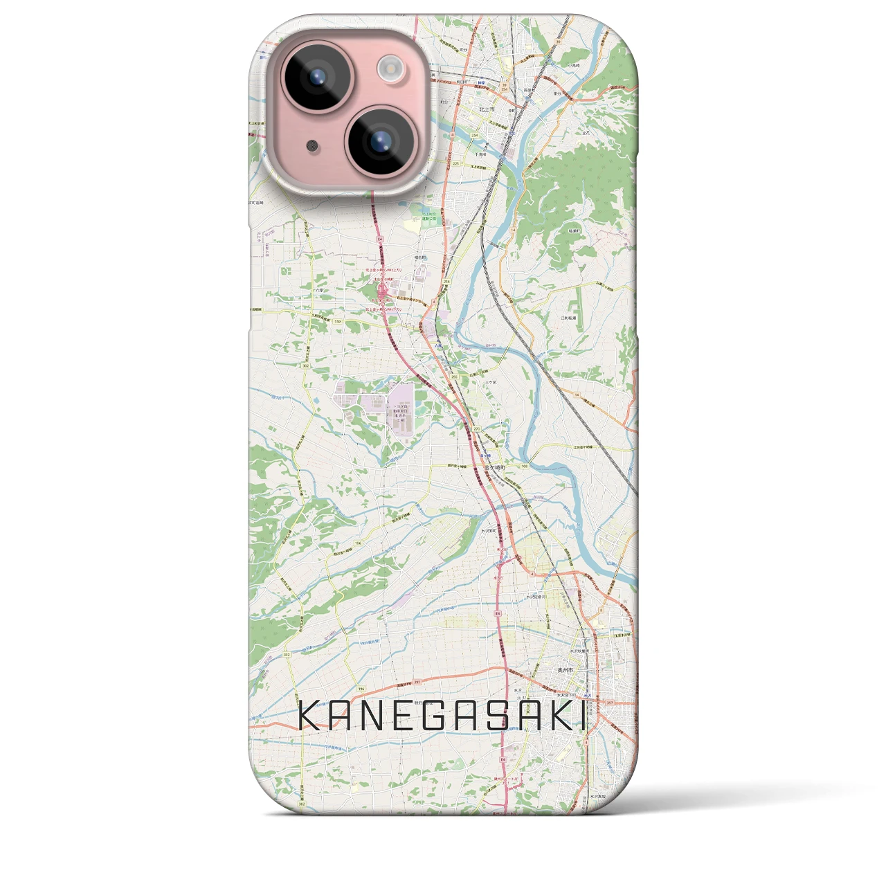 【金ケ崎(岩手県)】地図柄iPhoneケース(バックカバータイプ)