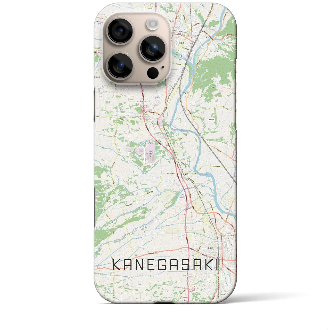 【金ケ崎(岩手県)】地図柄iPhoneケース(バックカバータイプ)