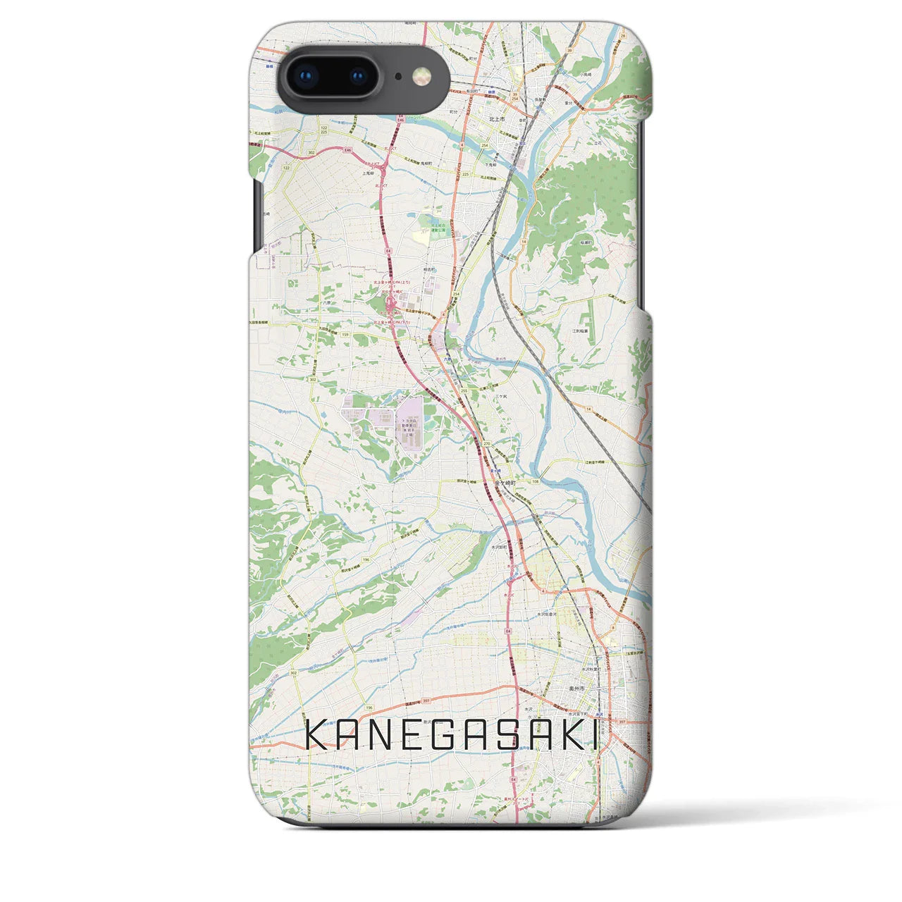【金ケ崎(岩手県)】地図柄iPhoneケース(バックカバータイプ)