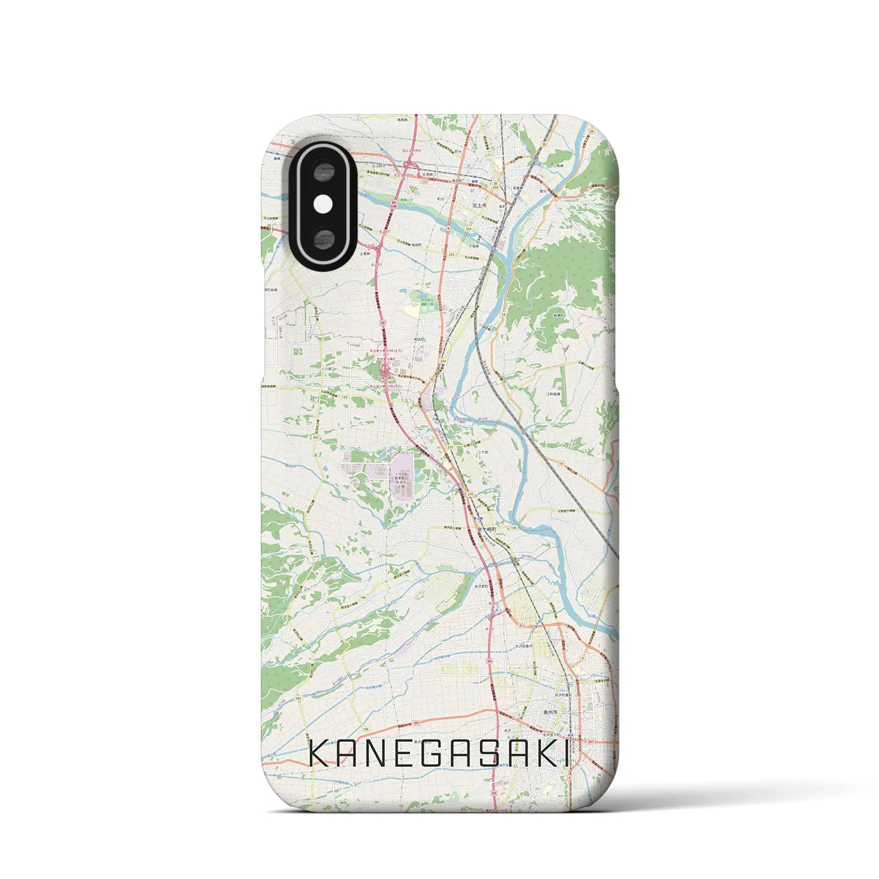 【金ケ崎(岩手県)】地図柄iPhoneケース(バックカバータイプ)
