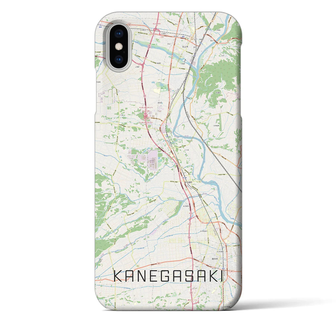 【金ケ崎(岩手県)】地図柄iPhoneケース(バックカバータイプ)