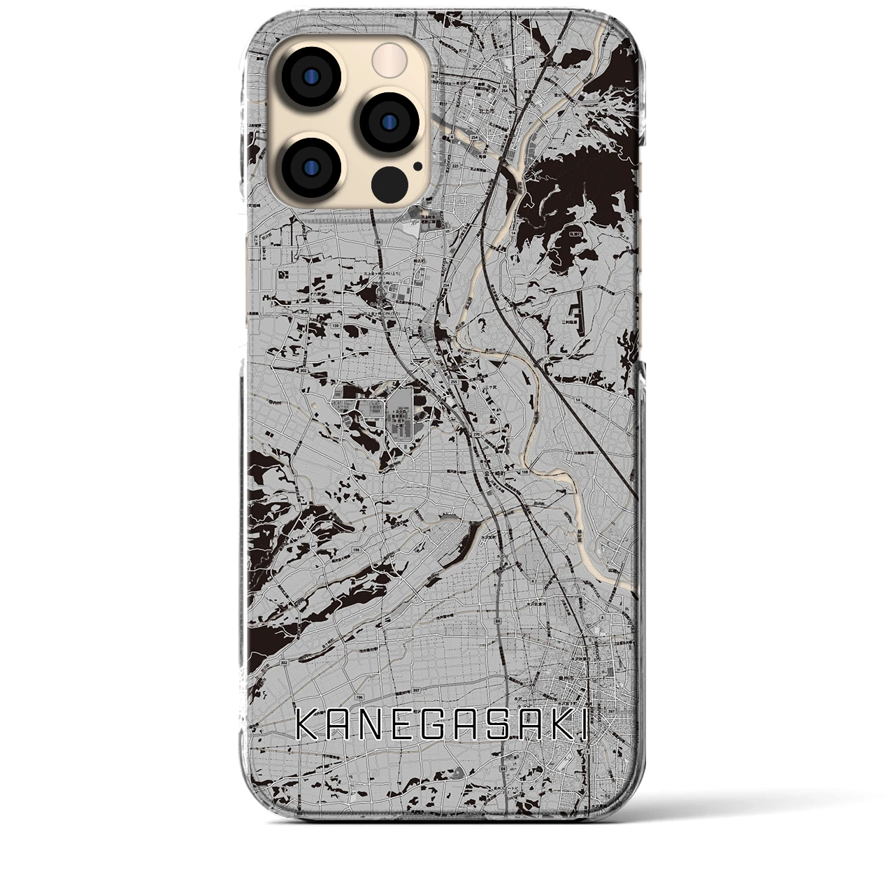 【金ケ崎(岩手県)】地図柄iPhoneケース(クリアタイプ)