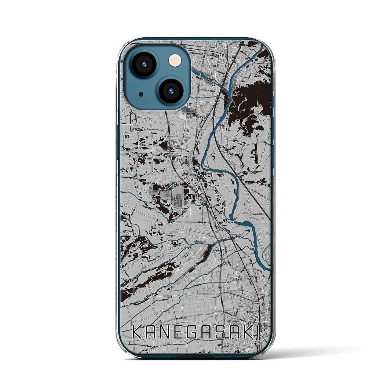 【金ケ崎(岩手県)】地図柄iPhoneケース(クリアタイプ)