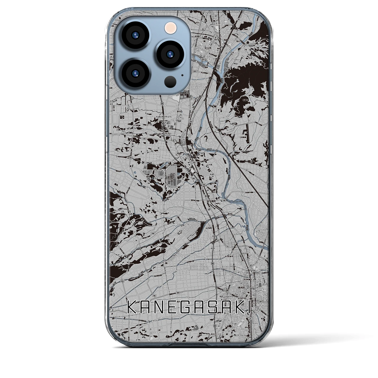 【金ケ崎(岩手県)】地図柄iPhoneケース(クリアタイプ)