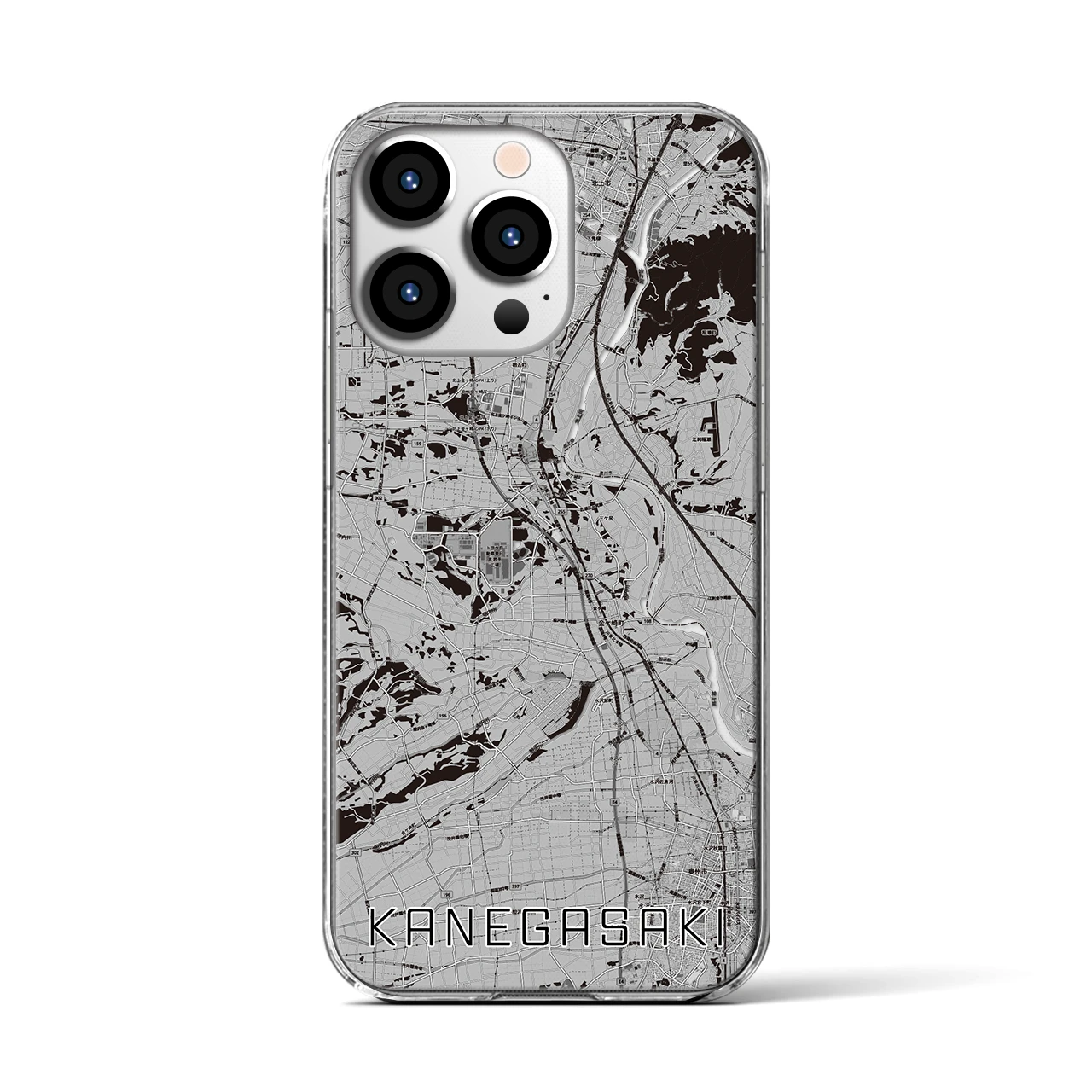 【金ケ崎(岩手県)】地図柄iPhoneケース(クリアタイプ)